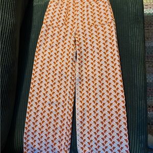 Stylish Orange Patterned Women's Pants